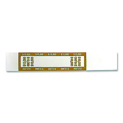 CONTROLTEK Currency Straps, $10,000, Self-Adhesive, 1,000/Pack (560023)