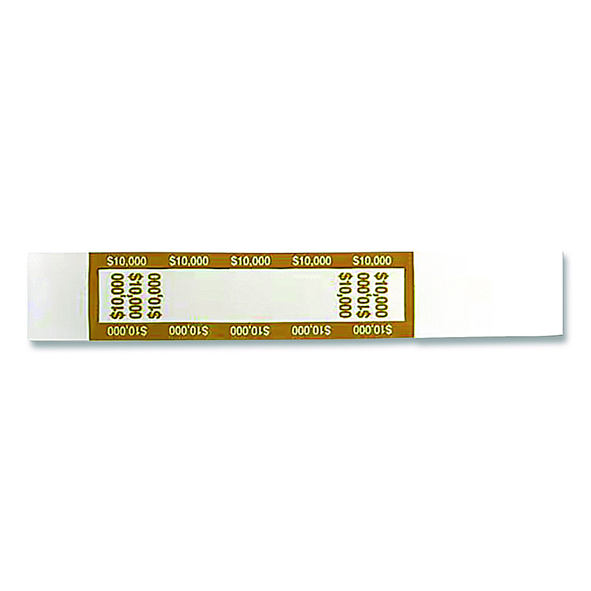 CONTROLTEK Currency Straps, $10,000, Self-Adhesive, 1,000/Pack (560023)