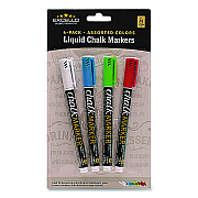General Printing & Design Liquid Chalk Markers, Fine Bullet Tip, Assorted Colors, 4/Pack (EGPHD0512S)