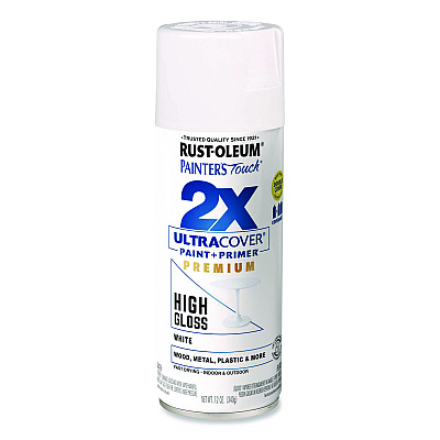 Rust-Oleum Painter's Touch 2X Ultra Cover Spray Paint, High Gloss White, 12 oz Aerosol Can (331171EA)