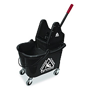 Nexstep Commercial Products Premier Downpress Mop Bucket and Wringer, 35 qt, Black (96998)