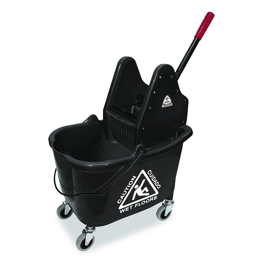 Nexstep Commercial Products Premier Downpress Mop Bucket and Wringer, 35 qt, Black (96998)