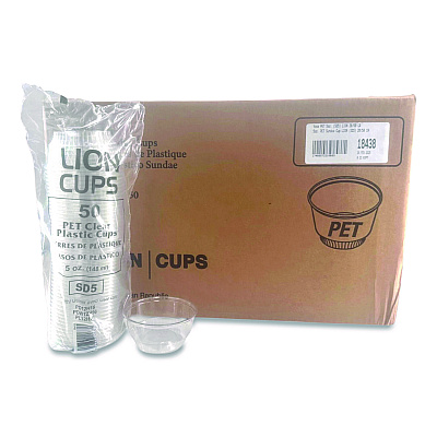 Plastifar Plastic Cold Cups, Sundae, 5 oz, Clear, 1,000/Carton (18438)