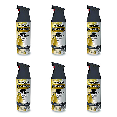 Rust-Oleum Universal Premium Spray Paint, Matte Slate Blue, 12 oz Aerosol Can, 6/Carton (376723)