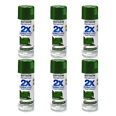 Rust-Oleum Painter's Touch 2X Ultra Cover Spray Paint, Gloss Hunter Green, 12 oz Aerosol Can, 6/Carton (334034)