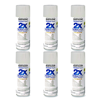 Rust-Oleum Painter's Touch 2X Ultra Cover Spray Paint, Ultra Matte Gray, 12 oz Aerosol Can, 6/Carton (331184)