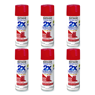 Rust-Oleum Painter's Touch 2X Ultra Cover Spray Paint, High Gloss Strawberry Fields, 12 oz Aerosol Can, 6/Carton (331180)