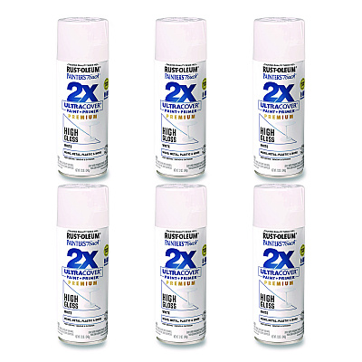 Rust-Oleum Painter's Touch 2X Ultra Cover Spray Paint, High Gloss White, 12 oz Aerosol Can, 6/Carton (331171)