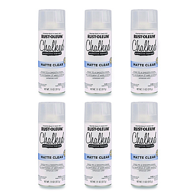 Rust-Oleum Ultra Matte Chalked Paint, Matte Clear, 12 oz Aerosol Can, 6/Carton (302599)