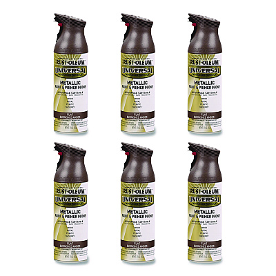 Rust-Oleum Universal Premium Spray Paint, Flat Amber, 12 oz Aerosol Can, 6/Carton (271472)