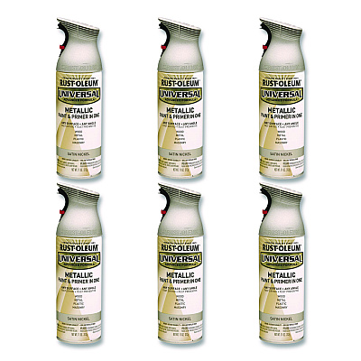 Rust-Oleum Universal Premium Spray Paint, Aged Nickel, 12 oz Aerosol Can, 6/Carton (249130)
