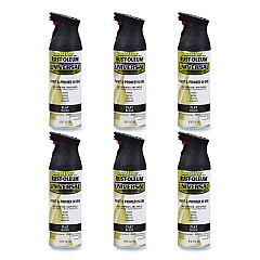 Rust-Oleum Universal Premium Spray Paint, Flat Black, 12 oz Aerosol Can, 6/Carton (245198)