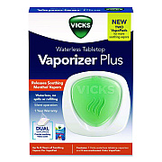 Vicks Waterless Tabletop Vaporizer Plus,1.9 x 5.3 x 7.5, White/Mint Green (V1800BXNV2)