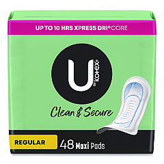 U by U by U by Kotex Security Regular Maxi Pads, Unscented, 48/Pack (47240)