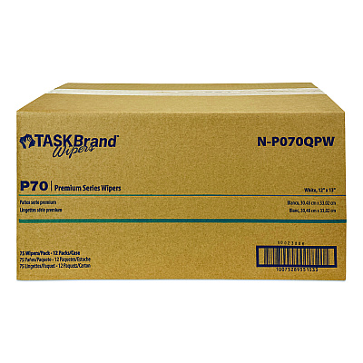 HOSPECO TASKBrand P70 Series Premium Wiper, 11 x 13, Unscented, 75/Pack, 12 Packs/Carton (NP070QPW)