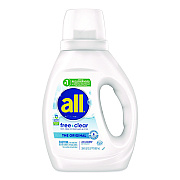 All Free Clear HE Laundry Detergent, 24 Loads, Unscented, 30 oz Bottle, 6/Carton (47427)
