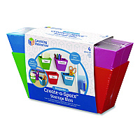 Learning Resources Magnetic Create-a-Space Storage Bins, 2" x 3.75" Assorted Colors, 4 Bins (LER3807)