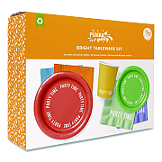 PUKKA PAD Birthday Tableware Pack, 24 Cups, 24 Dessert Plates, 24 Dinner Plates, 48 Paper Napkins, Assorted Colors, 120 Pieces/Kit (640)