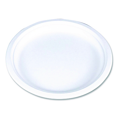 SCT ChampWare Molded Fiber Tableware, Molded Fiber Plate, 9" dia, White, 125 Plates/Sleeve, 4 Sleeves/Carton (18140WPF)