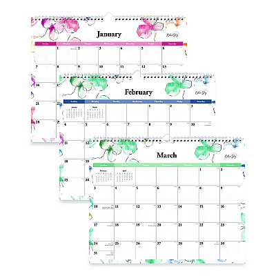 Blue Sky Lindley Monthly Wall Calendar, Floral Artwork, 15 x 12, White/Pink/Red Sheets, 12-Month (Jan to Dec): 2026 (117888)