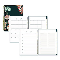 Blue Sky Life Note-It Dania Weekly/Monthly Planner, Floral Artwork, 8.63 x 5.88, Teal/Pink/Blue Cover, 12-Month (Jan to Dec): 2026 (139478)