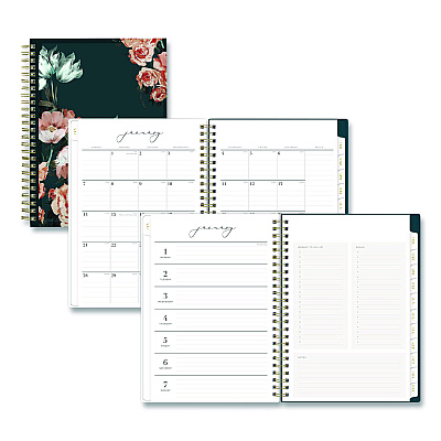 Blue Sky Life Note-It Dania Weekly/Monthly Planner, Floral Artwork, 8.63 x 5.88, Teal/Pink/Blue Cover, 12-Month (Jan to Dec): 2026 (139478)