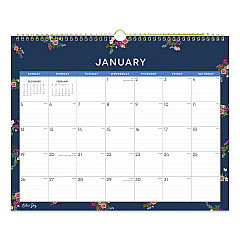 Blue Sky Ashlyn Monthly Wall Calendar, Floral Artwork, 15 x 12, White/Blue/Pink Sheets, 12-Month (Jan to Dec): 2026 (148617)