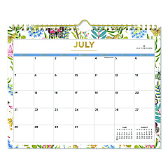 Blue Sky Day Designer Flutter Academic Year Wall Calendar, Butterfly Floral Artwork, 11 x 8.75, 12-Month (July to June): 2025 to 2026 (136694)