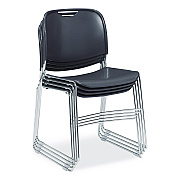 NPS 8500 Series Ultra-Compact Plastic Stack Chair, Supports Up to 500 lbs, 17" Seat Height, Gray Seat/Back, Chrome Base, 4/Carton (85024)