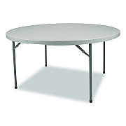 NPS Comfort Max Fold-in-Half Table, Round, 60w x 60d x 29.25h, Speckled Gray Top, Gray Base/Legs (CMFIH60R)