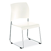 NPS 8800 Series Cafetorium Plastic Stack Chair, Supports Up to 500 lb, 18" Seat Height, White Seat/Back, Chrome Base, 4/Carton (880111014)