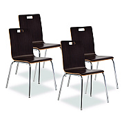 NPS Bushwick Series Bentwood Chair, Supports Up to 500 lb, 18" Seat Height, Espresso Seat, Espresso Back, Chrome Base, 4/Carton (BCC214)