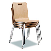 NPS Bushwick Series Bentwood Chair, Supports Up to 500 lb, 18" Seat Height, Natural Seat, Natural Back, Chrome Base, 4/Carton (BCC224)
