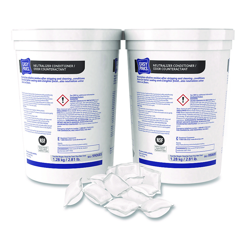 Easy Paks Neutralizer Conditioner/Odor Counteractant, Unscented, 0.5 oz Packets, 90/Tub (990685PK)