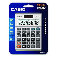 Casio MS80B 8-Digit Battery and Solar Basic Calculator, LCD, Navy Blue (MS80BBU)