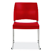 NPS 8800 Series Cafetorium Plastic Stack Chair, Supports Up to 500 lb, 18" Seat Height, Red Seat, Red Back, Chrome Base, 4/Carton (881711174)