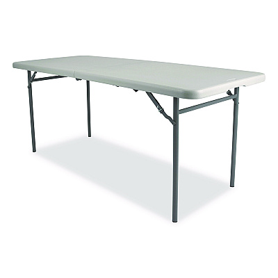 NPS Comfort Max Fold-in-Half Table, Rectangular, 60w x 30d x 29.25h, Speckled Gray Top, Gray Base/Legs (CMFIH3060)