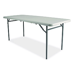 NPS Comfort Max Fold-in-Half Table, Rectangular, 72w x 30d x 29.25h, Speckled Gray Top, Gray Base/Legs (CMFIH3072)