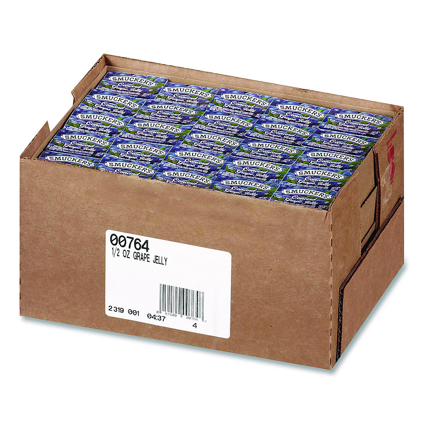 Smucker's Jelly/Jam Plastic Portion Control Cups, Grape, 0.5 oz Cup, 200/Carton (00764)