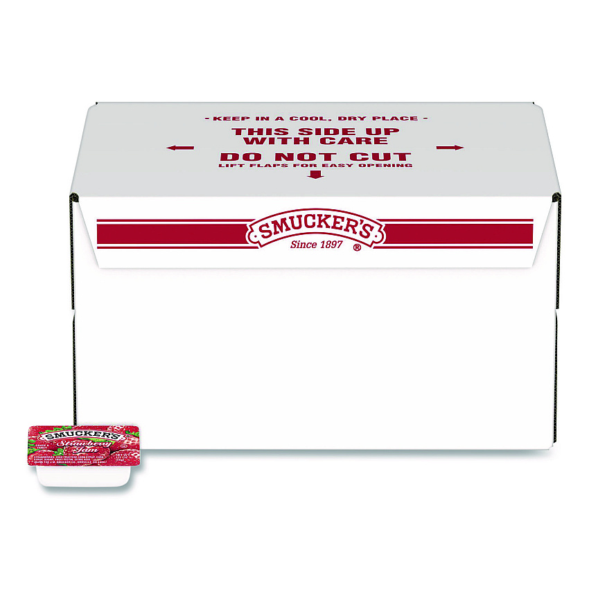 Smucker's Jelly/Jam Plastic Portion Control Cups, Strawberry, 0.5 oz Cup, 200/Carton (00767)
