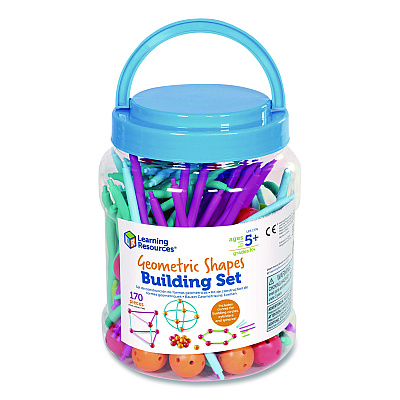 Learning Resources Geometric Shapes Building Set, Grades K to 5, 170 Pieces (LER1776)