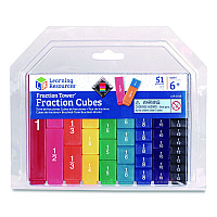 Learning Resources Fraction Tower Fraction Cubes, Grades 1 to 4, 51 Pieces (LER2510)