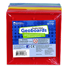 Learning Resources Double-Sided Assorted Geoboards, Grades K to 3, 5" x 5", Assorted Colors, 6 Pieces (LER0425)