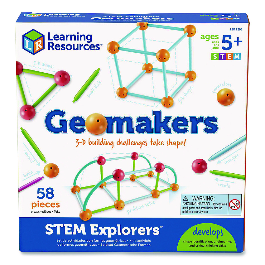 Learning Resources STEM Explorers Geomakers, Grades K to 2, 58 Pieces (LER9293)