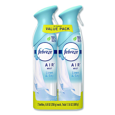 Febreze AIR, Linen and Sky, 8.8 oz Aerosol Spray, 2/Pack (17340PK)