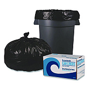 Boardwalk Reprocessed Resin Can Liners, 60 gal, 1.2 mil, 38 x 58, Black, 50 Bags/Carton (519E)