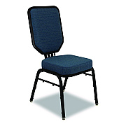 NPS Flex-Back Banquet Chair, Supports Up to 500 lbs, 18.6" Seat Height, Morticia Blue Lagoon Seat/Back, Black Base, 2/Pack (9684BG2)
