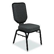 NPS Flex-Back Banquet Chair, Supports Up to 500 lbs, 18.6" Seat Height, Morticia Onyx Seat/Back, Black Base, 2/Pack (9690BG2)