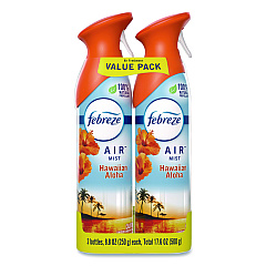 Febreze AIR, Hawaiian Aloha, 8.8 oz Aerosol Spray, 2/Pack, 3 Packs/Carton (17342)