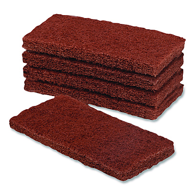AbilityOne 7910015124968, SKILCRAFT Baseboard Scrubber Kit Stripping Replacement Pad, 1 x 4.75, Brown, 5/Box